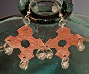 Copper and sterling earrings