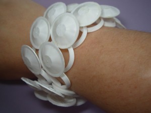 Milk carton pull tab braclet (worn) -Heather Skowood